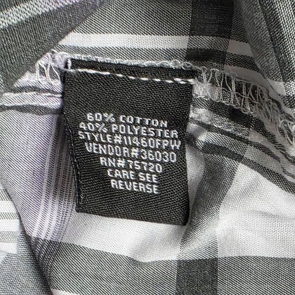 BKE Tailored Fit Plaid Shirt Gray Purple M - Picture 8 of 9